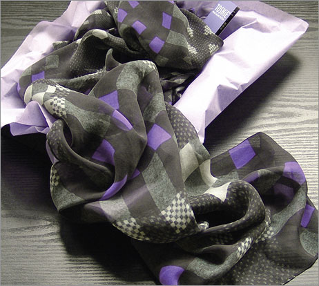 Mackintosh Check - Pure Silk Chiffon Scarf